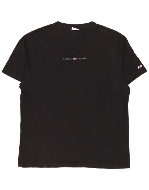 T-shirt da uomo Tommy Hilfiger Top grande in cotone nero