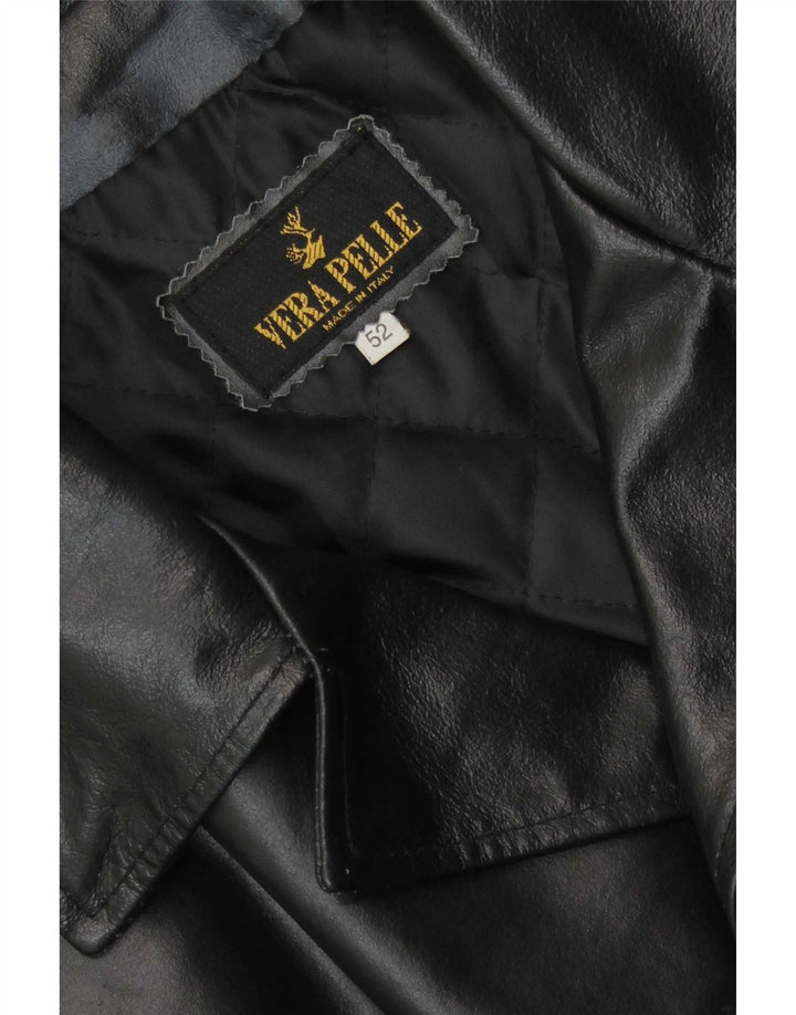 Giacca in pelle vintage da uomo IT 52 XL in pelle nera