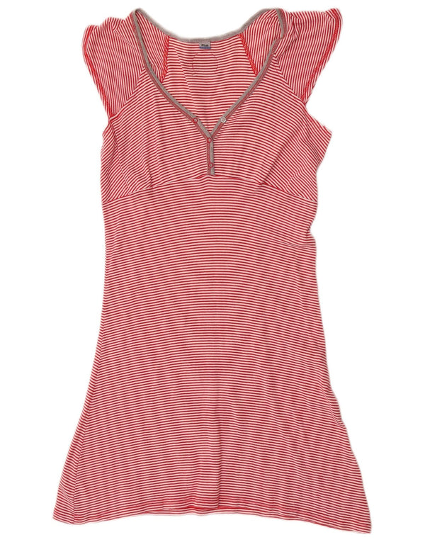 Abito t-shirt da donna Fila UK 12 cotone a righe rosse medie