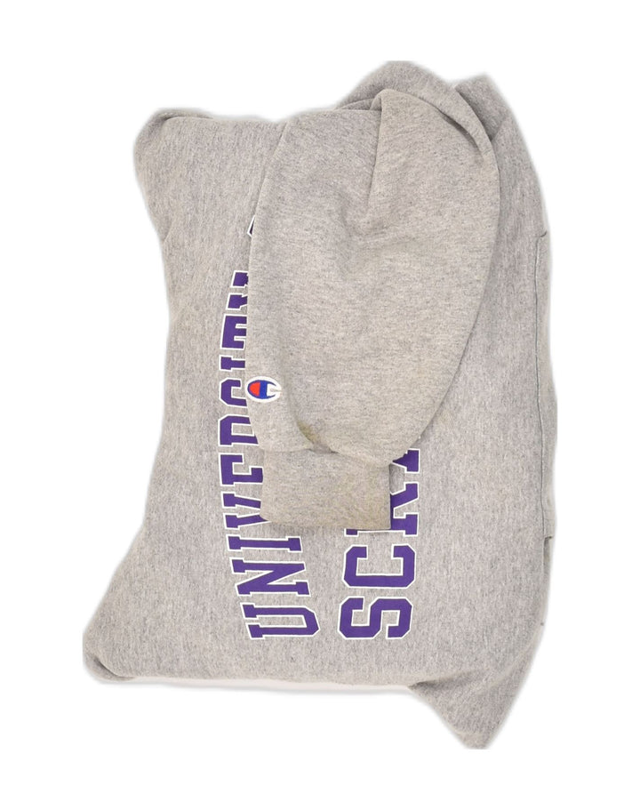 CHAMPION Mens Graphic Hoodie Jumper Small Grey Cotton Vintage Champion and Second-Hand Champion from Messina Hembry 
