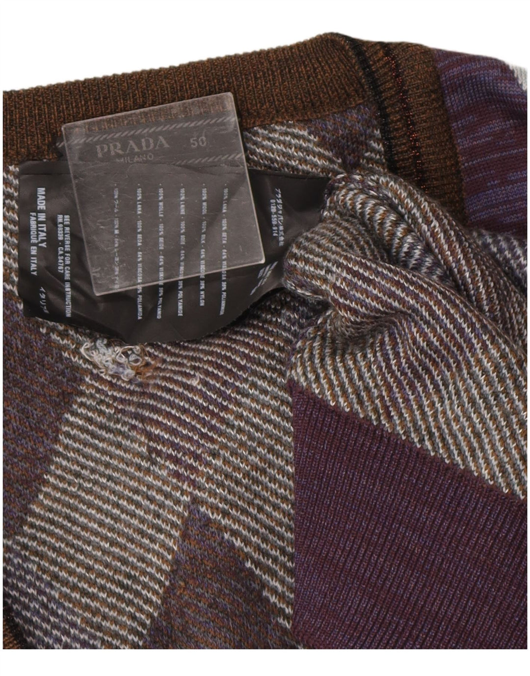 Prada Maglione da uomo con scollo a V IT 50 Designer viola medio