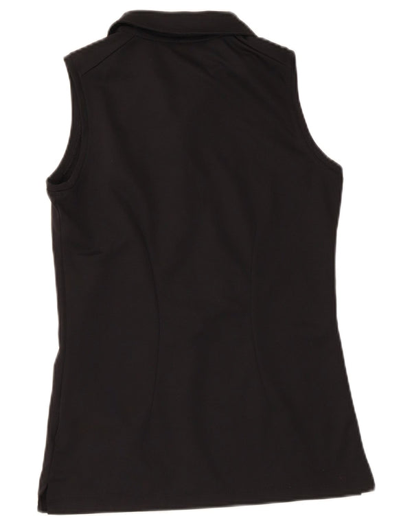 Polo senza maniche da golf da donna Nike UK 6 XS poliestere nero