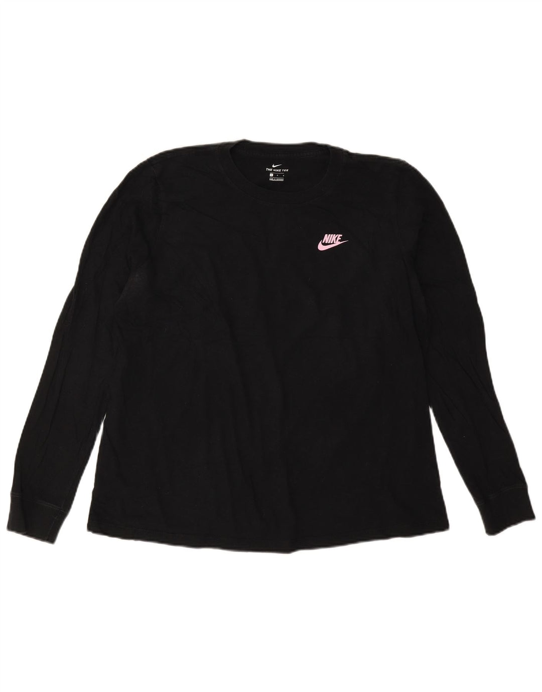 Top NIKE da donna a manica lunga UK 16 grande cotone nero