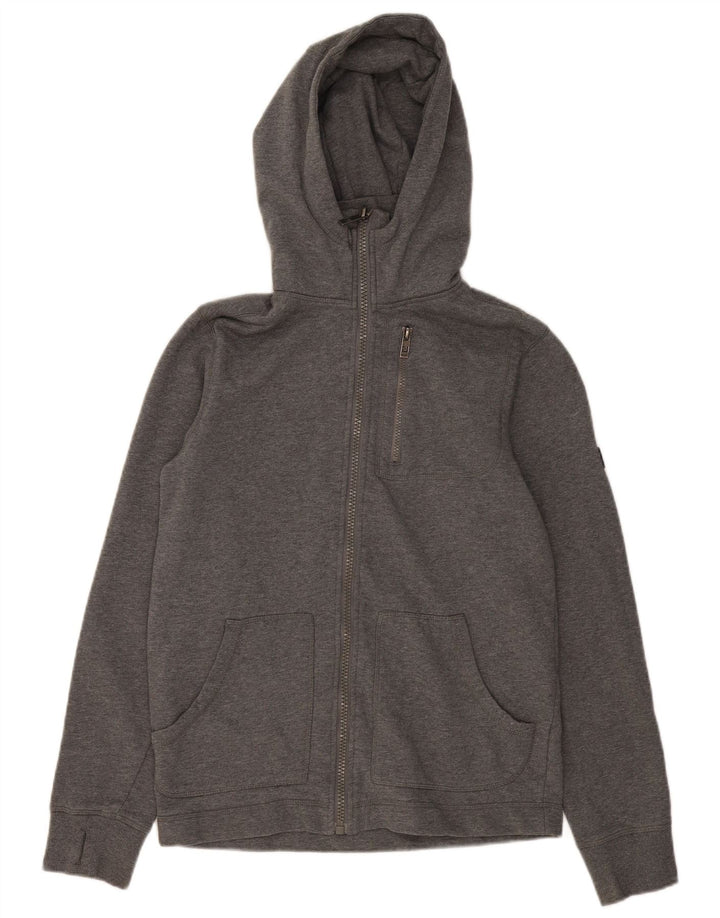 BENCH Mens Zip Hoodie Sweater Small Grey Cotton