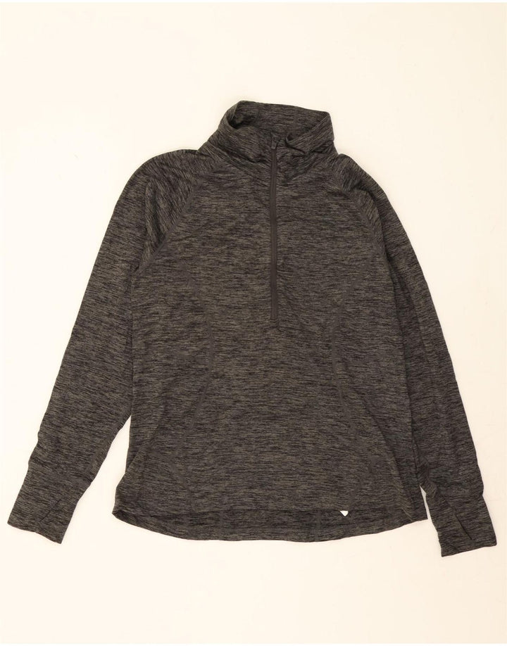 EDDIE BAUER Womens Zip Neck Pullover Tracksuit Top UK 18 XL Grey Flecked Vintage Eddie Bauer and Second-Hand Eddie Bauer from Messina Hembry 
