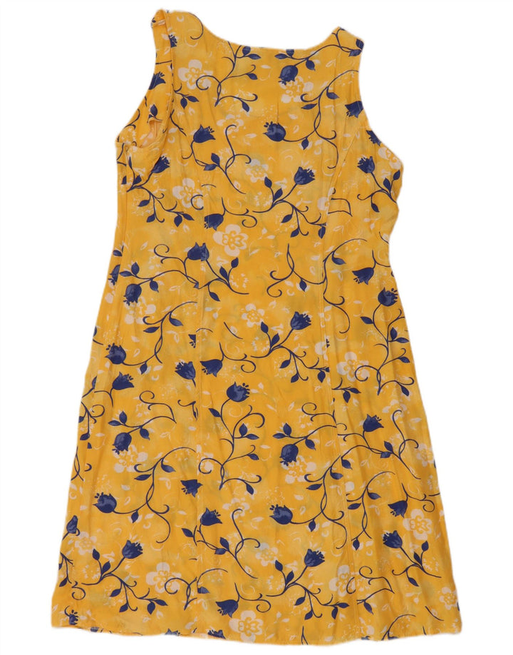 Abito basic vintage da donna senza maniche EU 40 giallo medio floreale