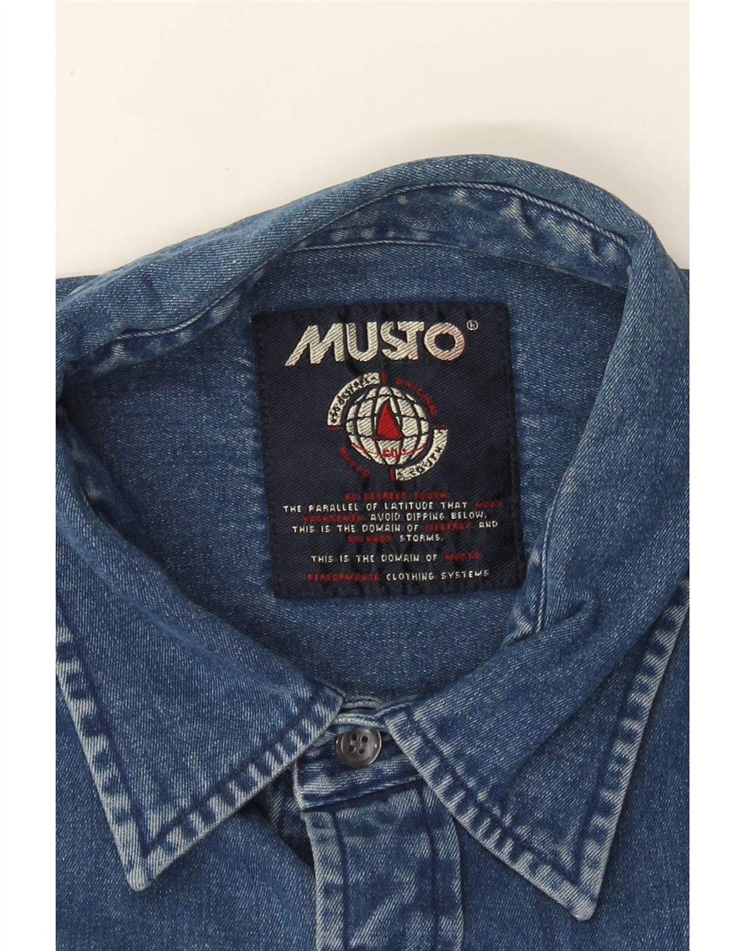 Camicia di jeans da uomo Musto blu medio