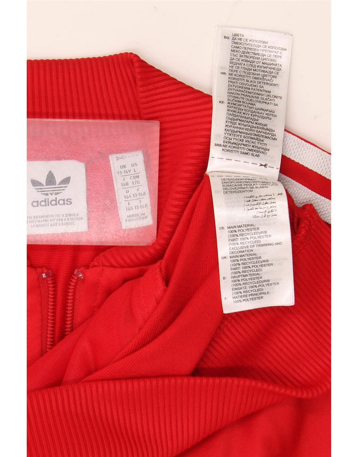 Giacca top della tuta da ragazzo ADIDAS 13-14 anni in poliestere rosso