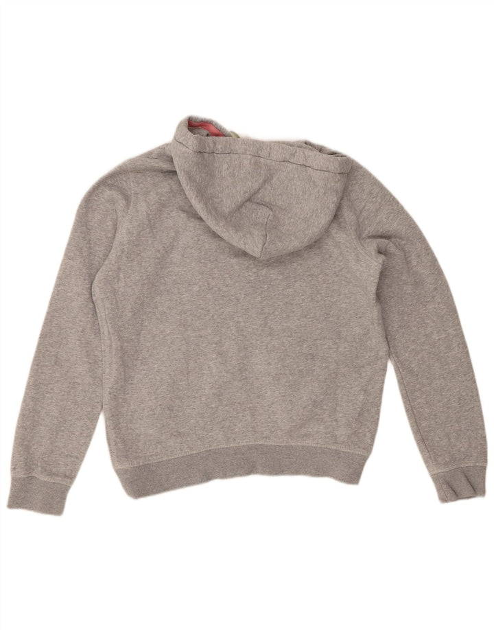 JACK WILLS Maglione con cappuccio oversize con grafica da donna UK 10 Piccolo cotone grigio