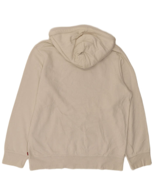 Levi's Felpa con cappuccio grafica da uomo XL Cotone bianco