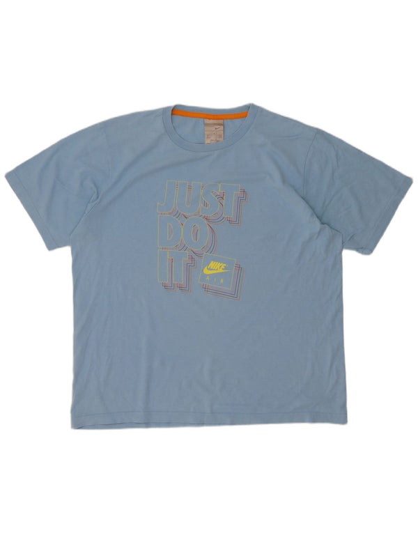 T-shirt grafica da uomo Nike Top UK 46/48 XL cotone blu
