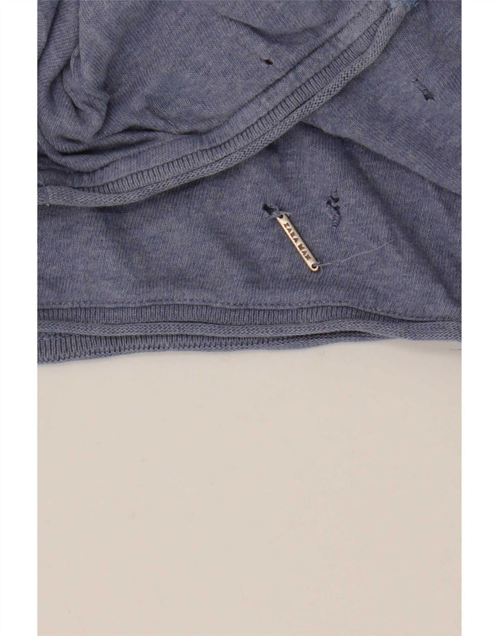 Top Zara da donna a maniche lunghe UK 14 blu medio