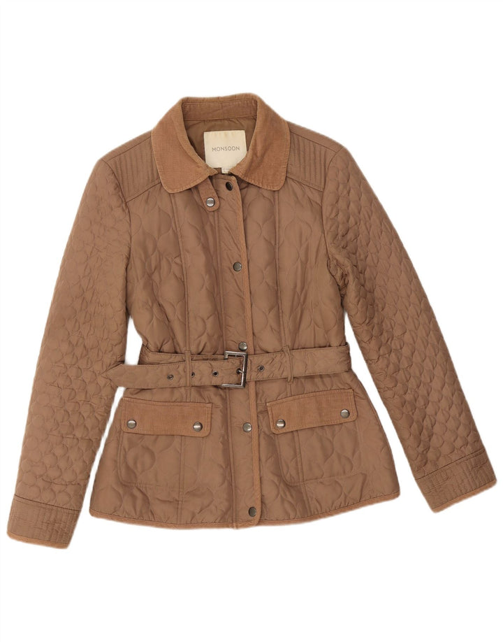 Giacca trapuntata da donna Monsoon UK 10 Small Marrone Poliestere