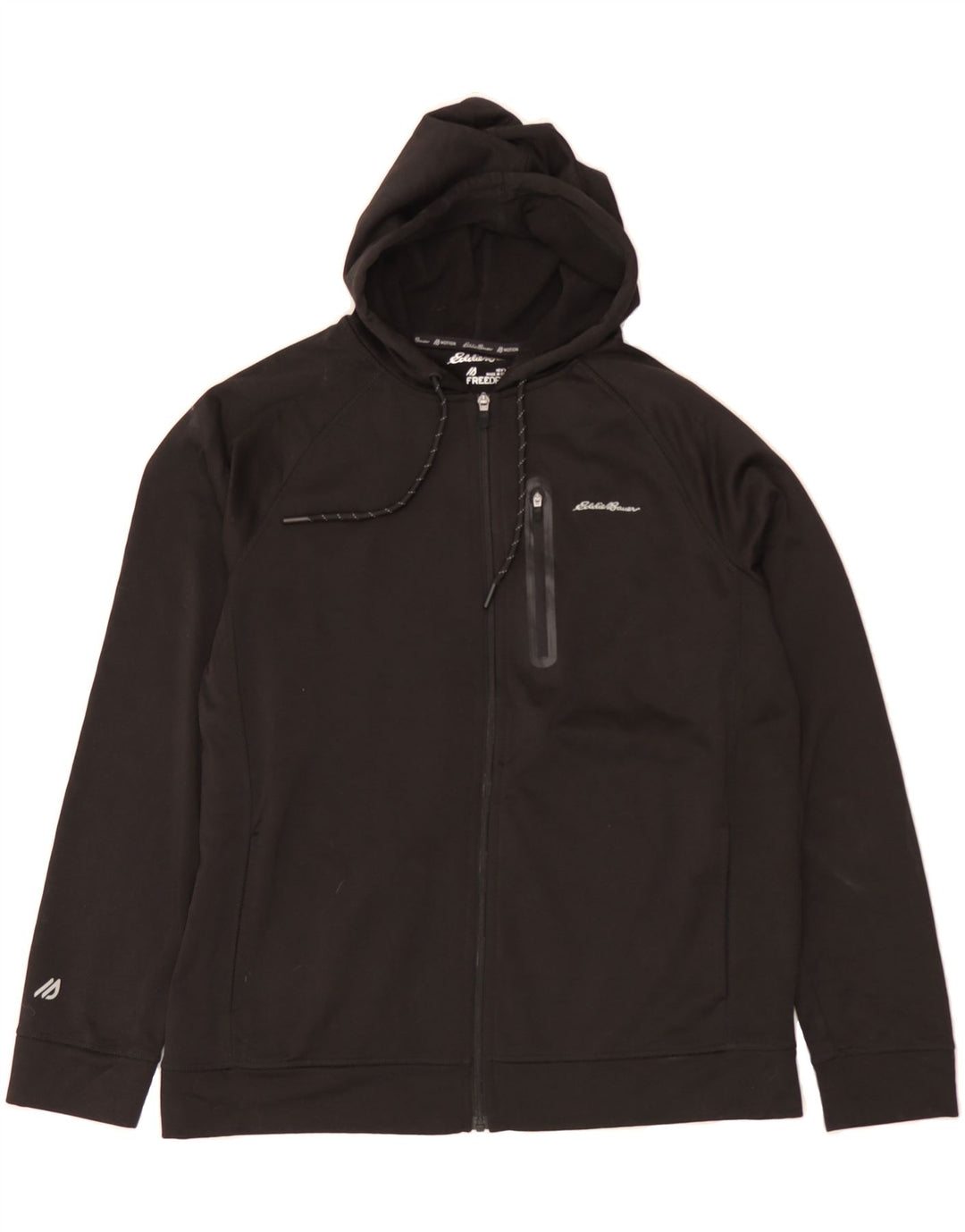 EDDIE BAUER Mens Zip Hoodie Sweater Large Black Polyester Vintage Eddie Bauer and Second-Hand Eddie Bauer from Messina Hembry 