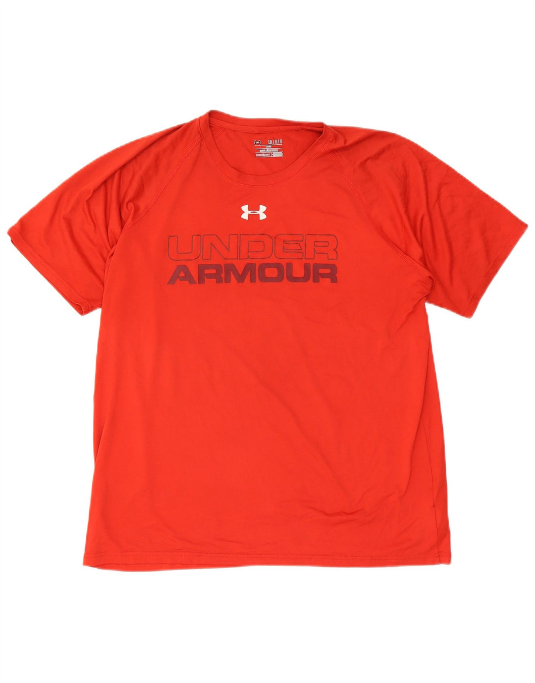 T-shirt grafica da uomo Under Armour Heat Gear Top grande poliestere rosso