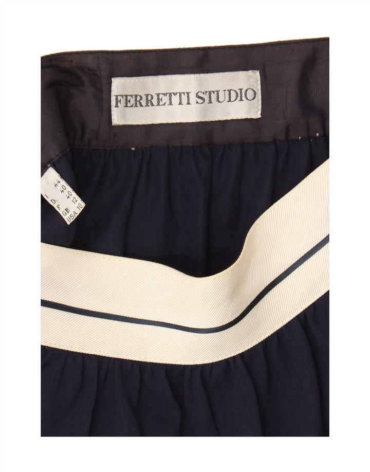 Gonna dritta da donna Ferretti Studio UK 12 media W26 rayon blu navy