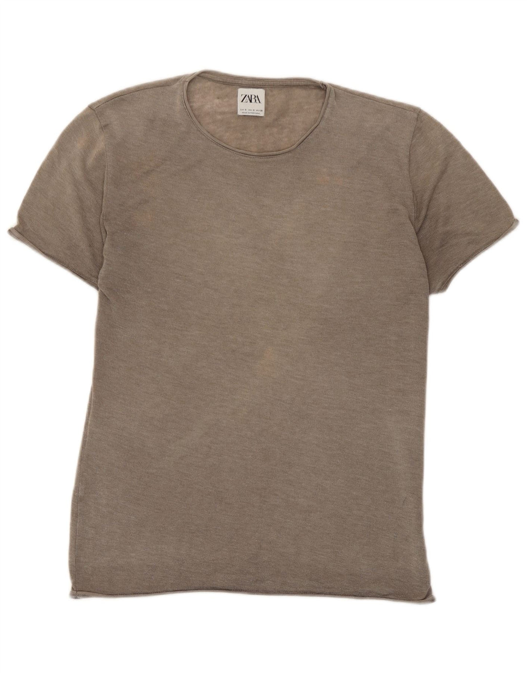 T-shirt Zara da donna Top UK 10 piccola marrone
