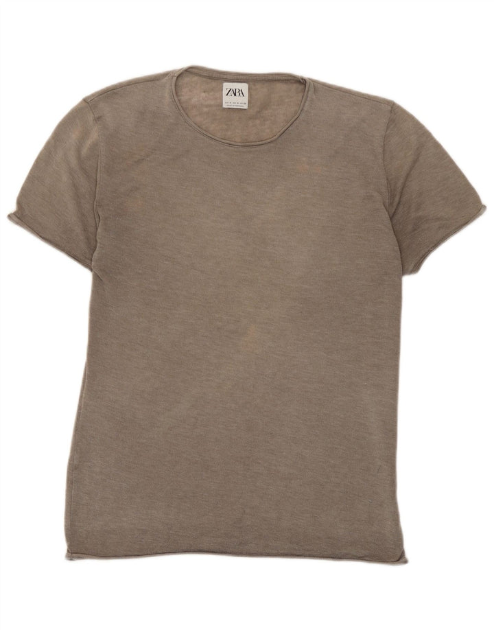 T-shirt Zara da donna Top UK 10 piccola marrone