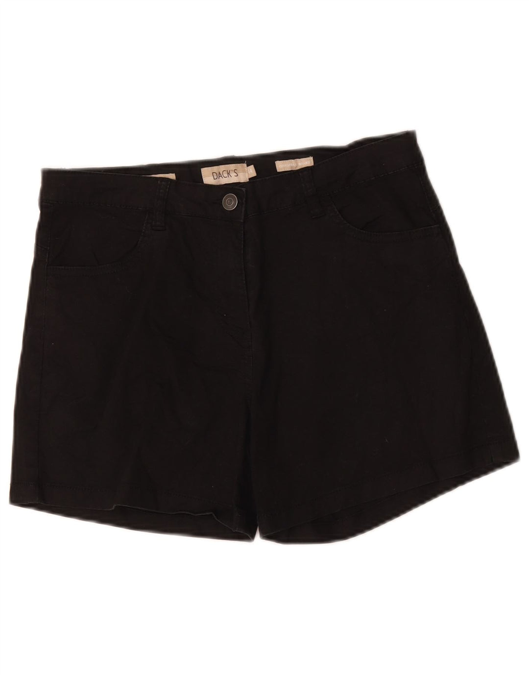 Pantaloncini casual a vita alta da donna di Dack IT 44 medi W32 cotone nero
