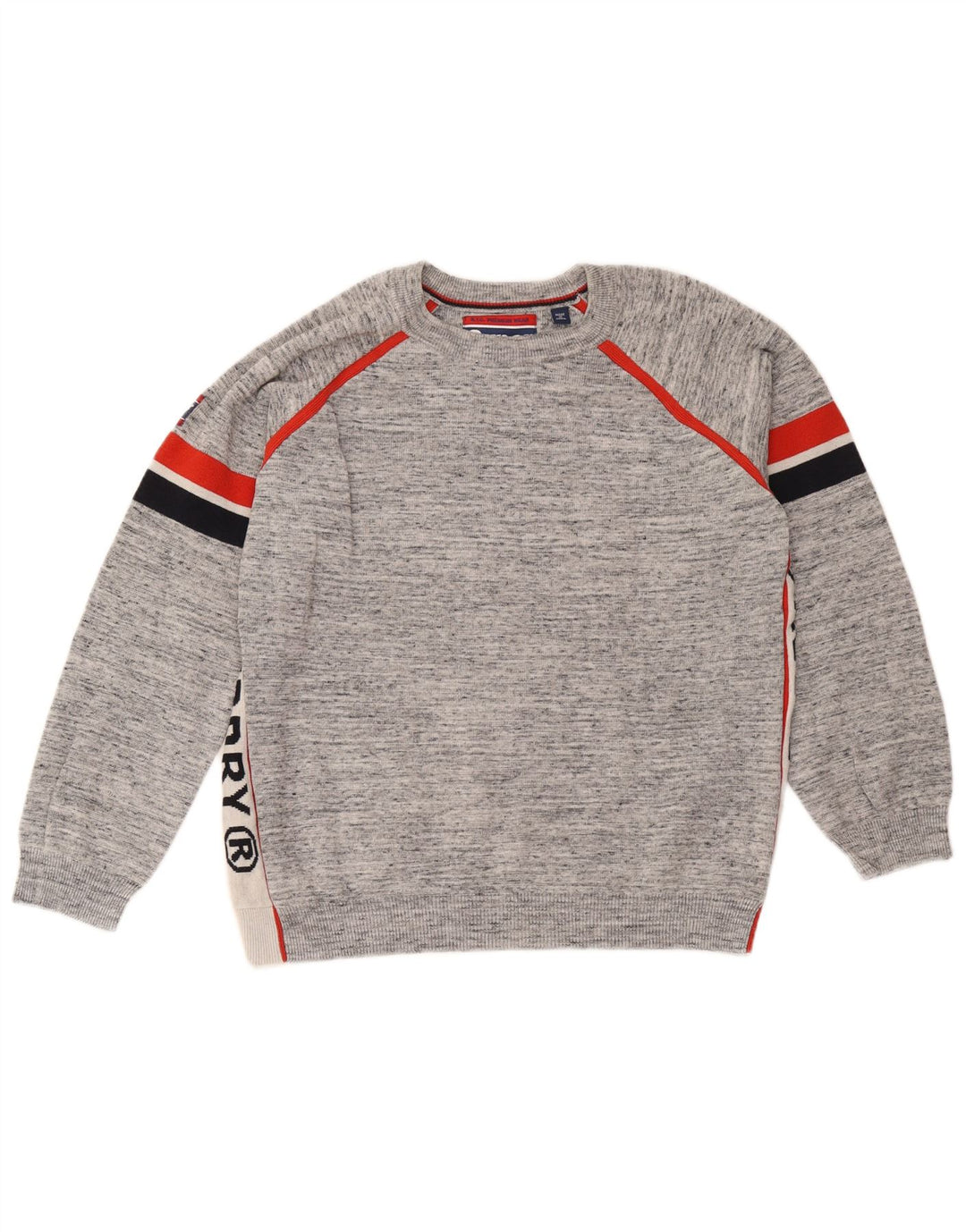 Maglione maglione girocollo con grafica da uomo Superdry Large Grey Colourblock