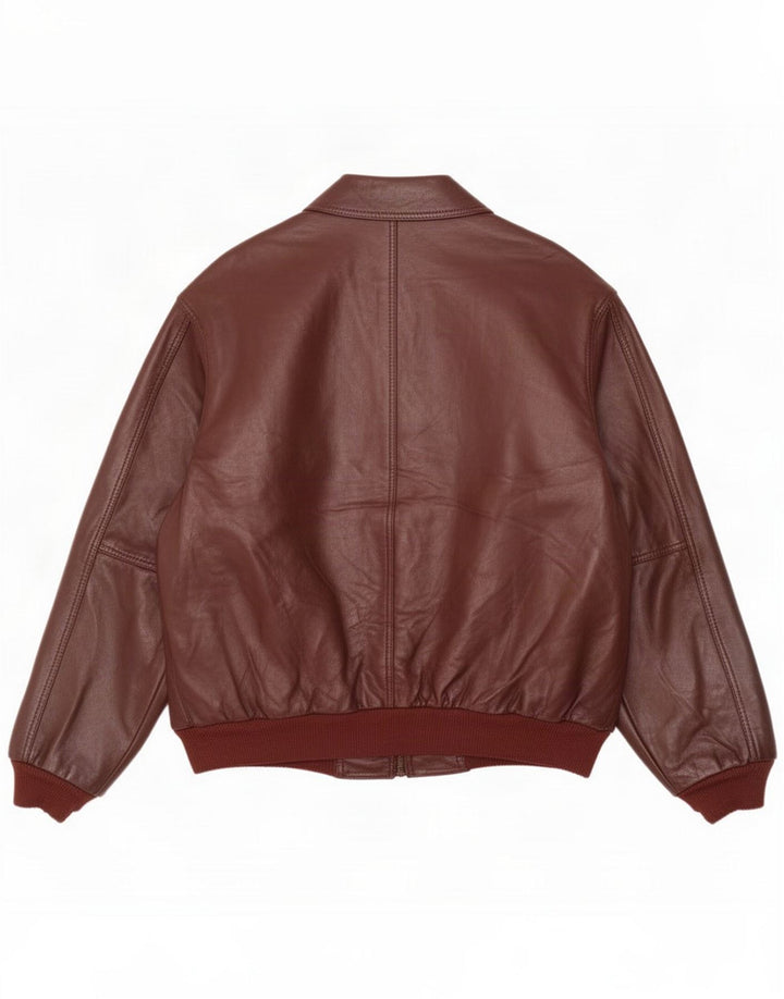 Giacca in pelle da uomo vintage UK 44 2XL Marrone