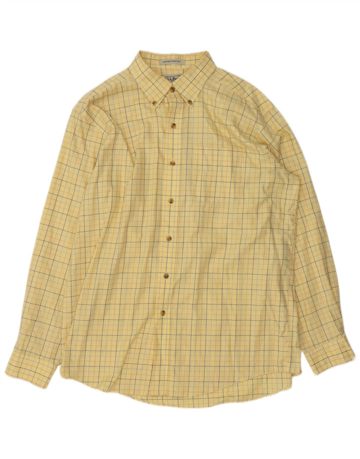 Camicia da uomo L.L.Bean in cotone a quadri gialli grandi