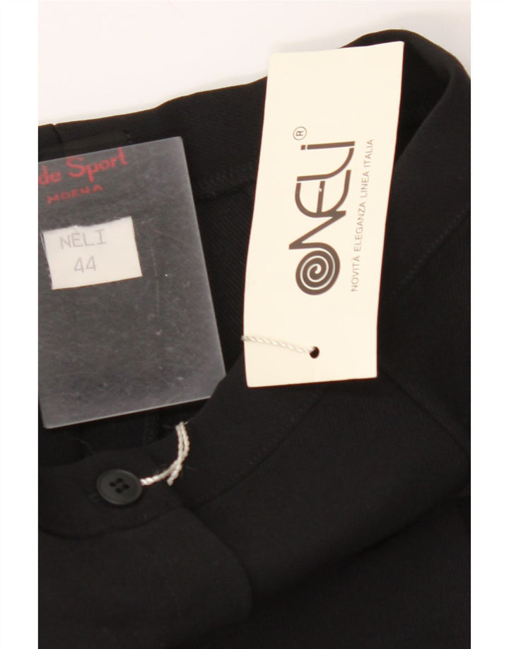 Pantaloni da completo da donna a vita alta VINTAGE IT 44 Medio W26 L35 Nero