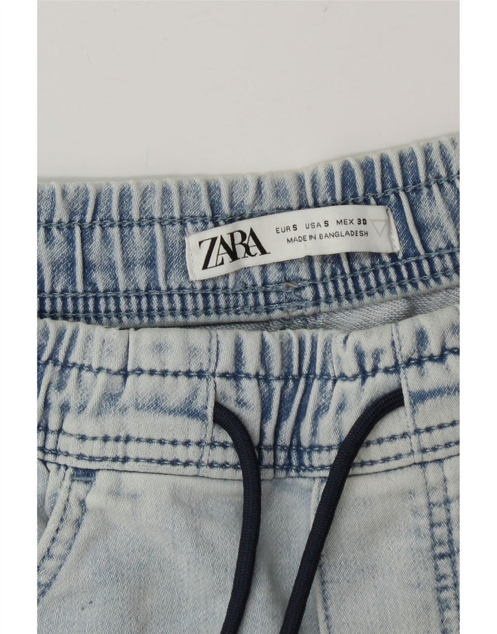Pantaloncini di jeans da uomo Zara piccoli W30 in cotone blu