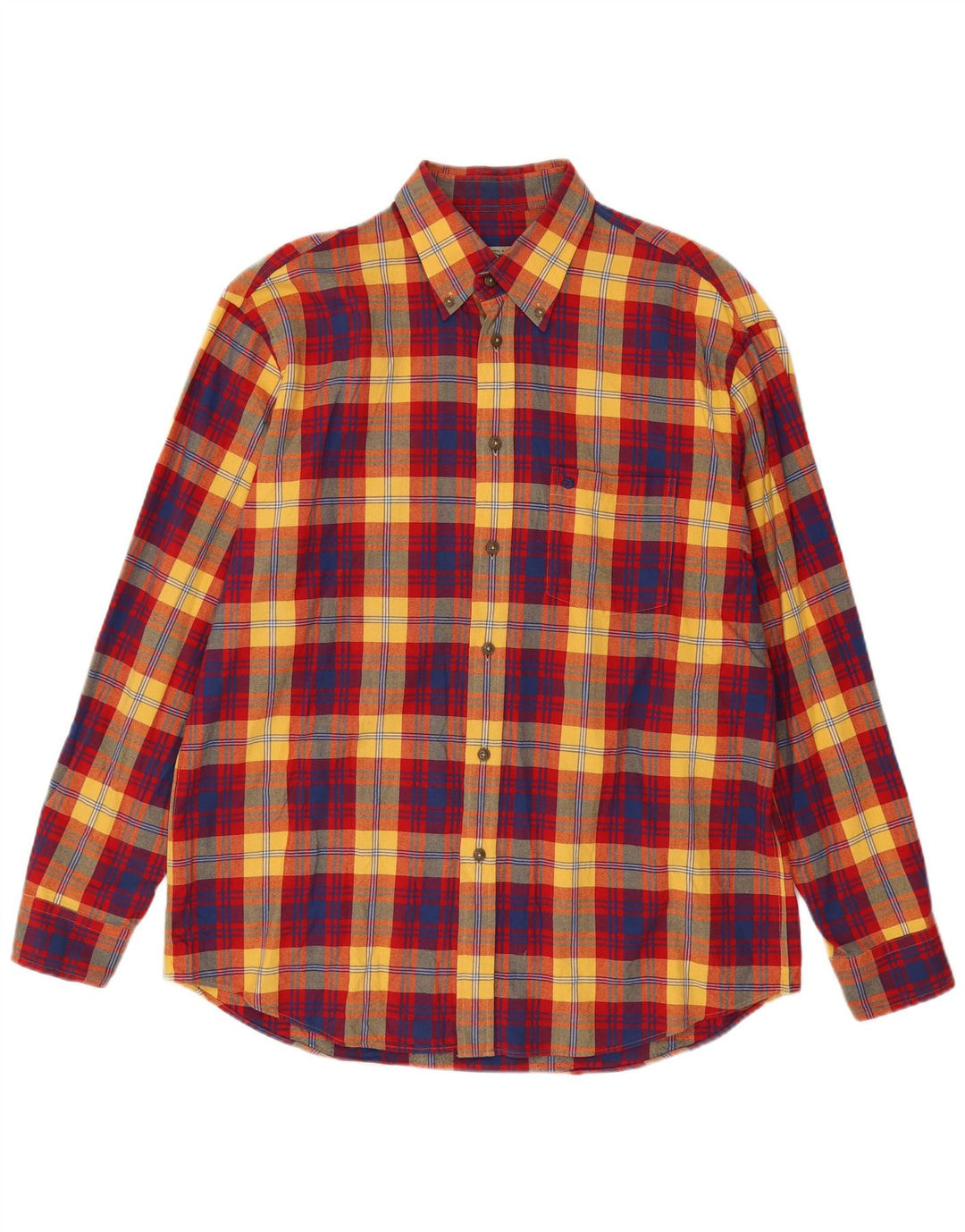 Camicia in flanella da uomo Einhorn taglia 41/42 grande cotone a quadri rossi