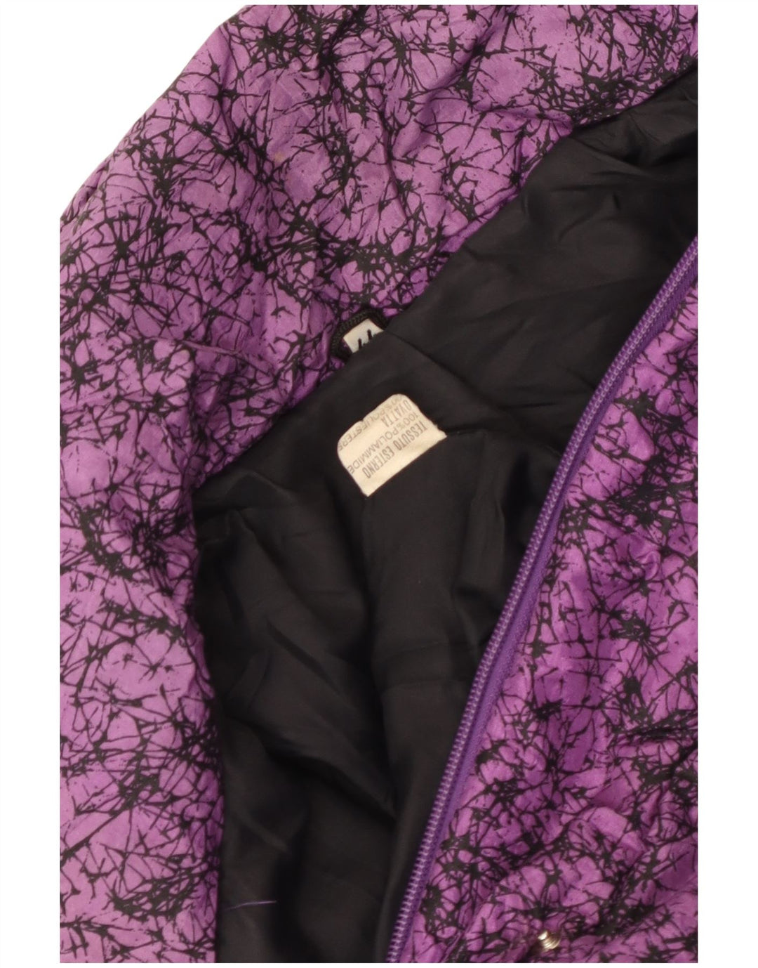 Giacca a vento vintage da donna con motivo astratto IT 44 viola medio