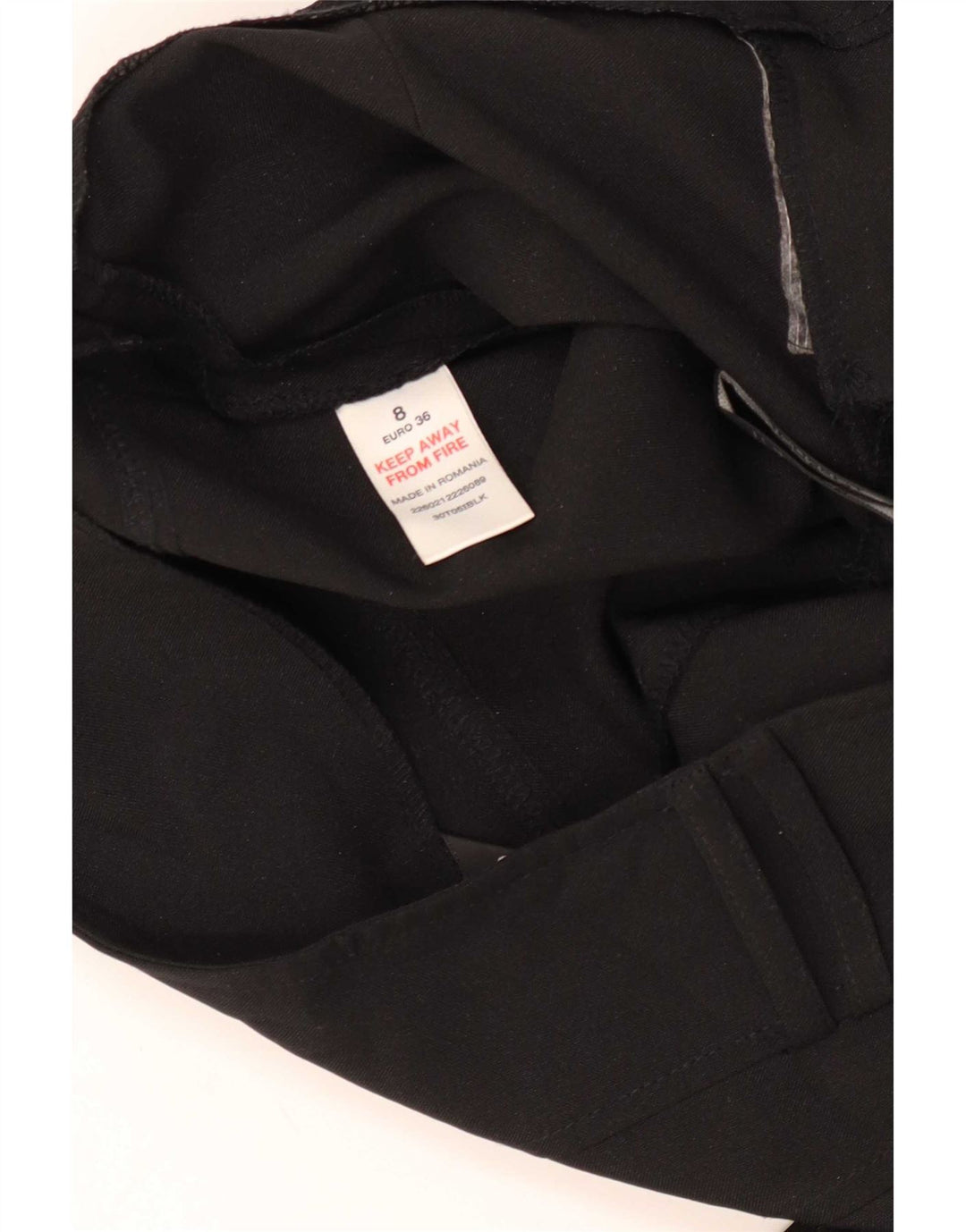Topshop Pantaloni casual da donna Bootcut UK 8 Small W28 L35 Poliestere nero