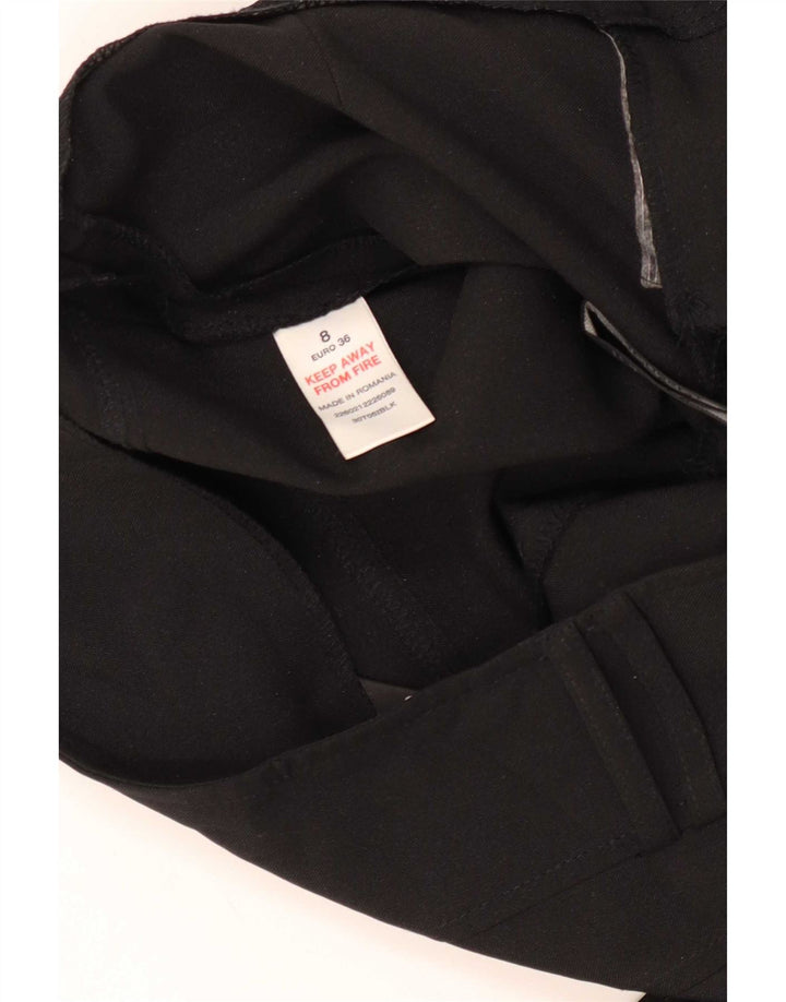 Topshop Pantaloni casual da donna Bootcut UK 8 Small W28 L35 Poliestere nero