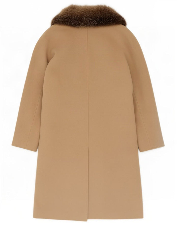 Cappotto doppiopetto da donna Pierrette B US 10 Large Beige Wool