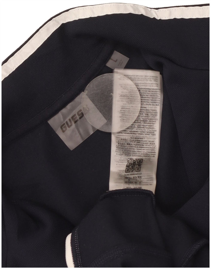 Giacca da ginnastica da donna Guess UK 16 Large Blu Navy Colourblock