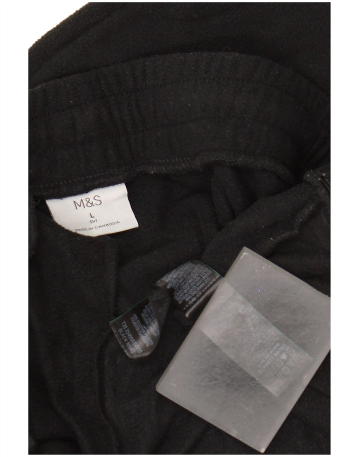 Pantaloni da tuta in pile da uomo Marks & Spencer grandi in poliestere nero