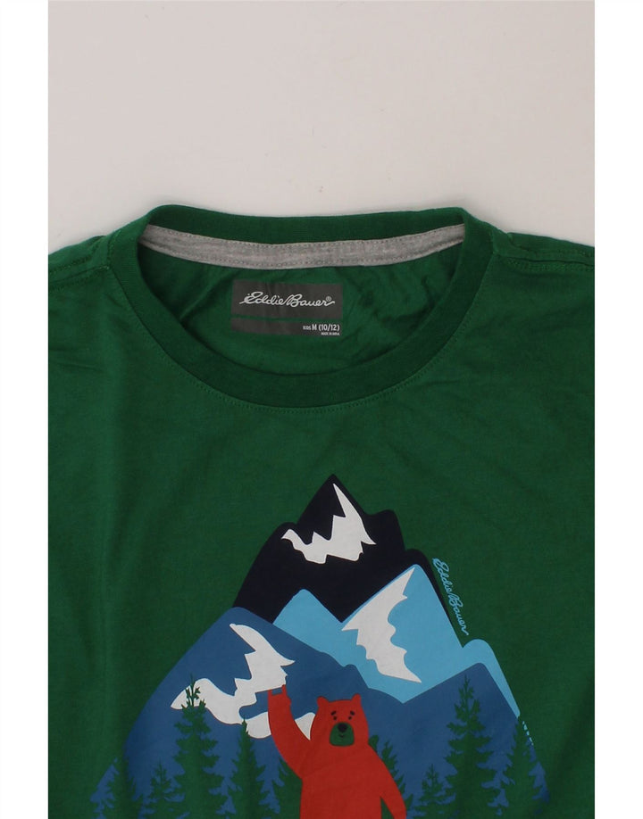 EDDIE BAUER Boys Graphic T-Shirt Top 10-11 Years Medium  Green Nature Vintage Eddie Bauer and Second-Hand Eddie Bauer from Messina Hembry 