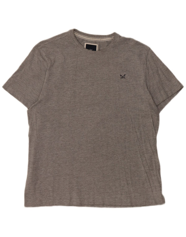 Crew Clothing T-shirt da uomo Top XL in cotone chiazzato grigio
