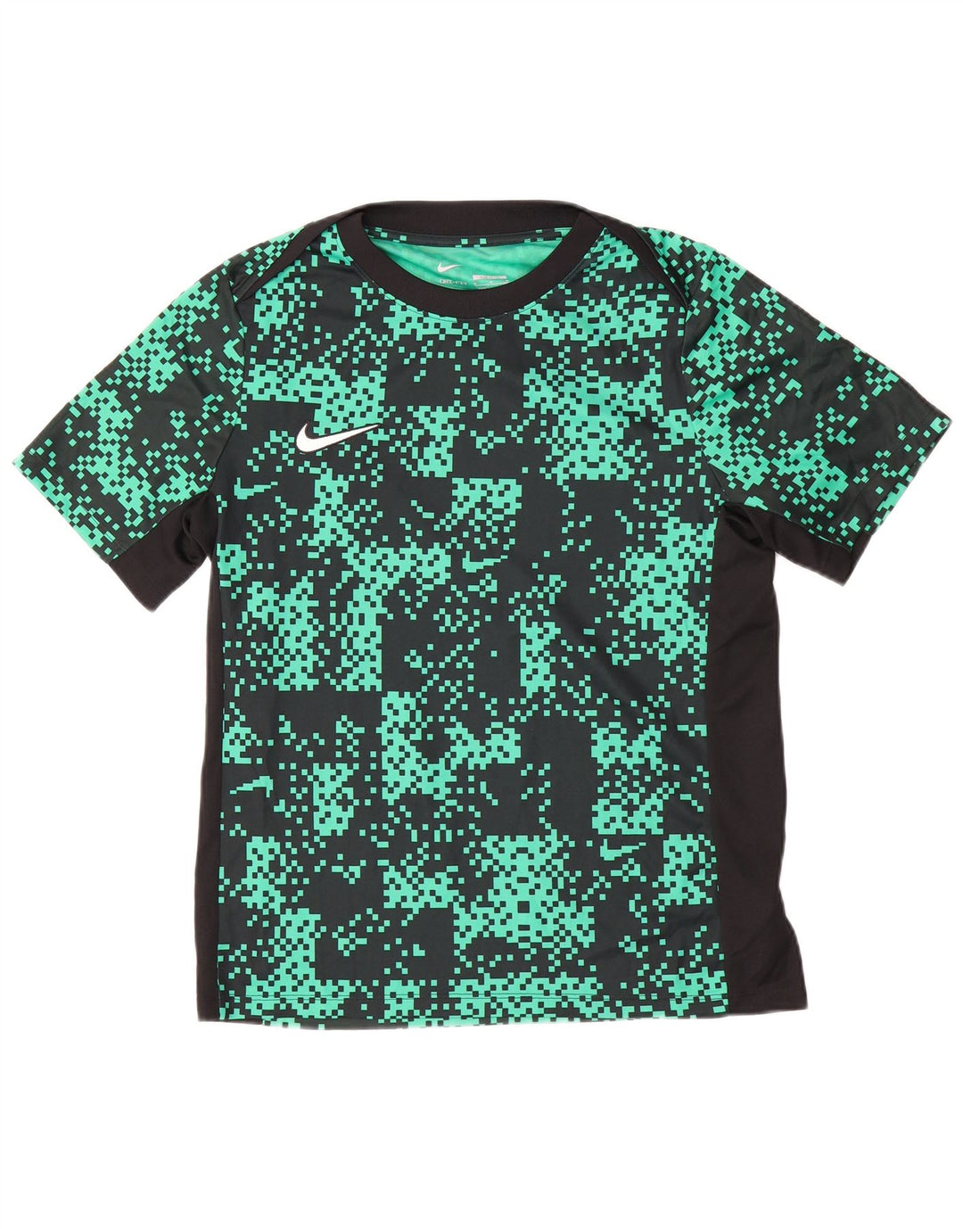 T-shirt slim da uomo Nike Dri Fit con motivo astratto, top in poliestere verde medio