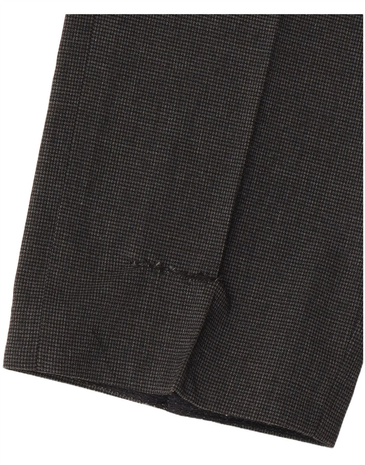 Pantaloni chino slim da uomo Zara EU 42 Large W32 L32 lana a quadri grigi