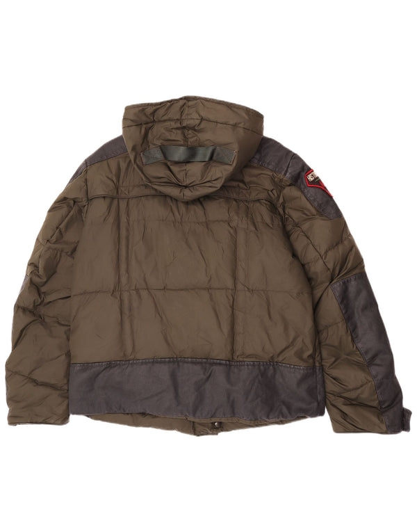 Giacca imbottita con cappuccio da uomo di Historic Research UK 40 Large color kaki