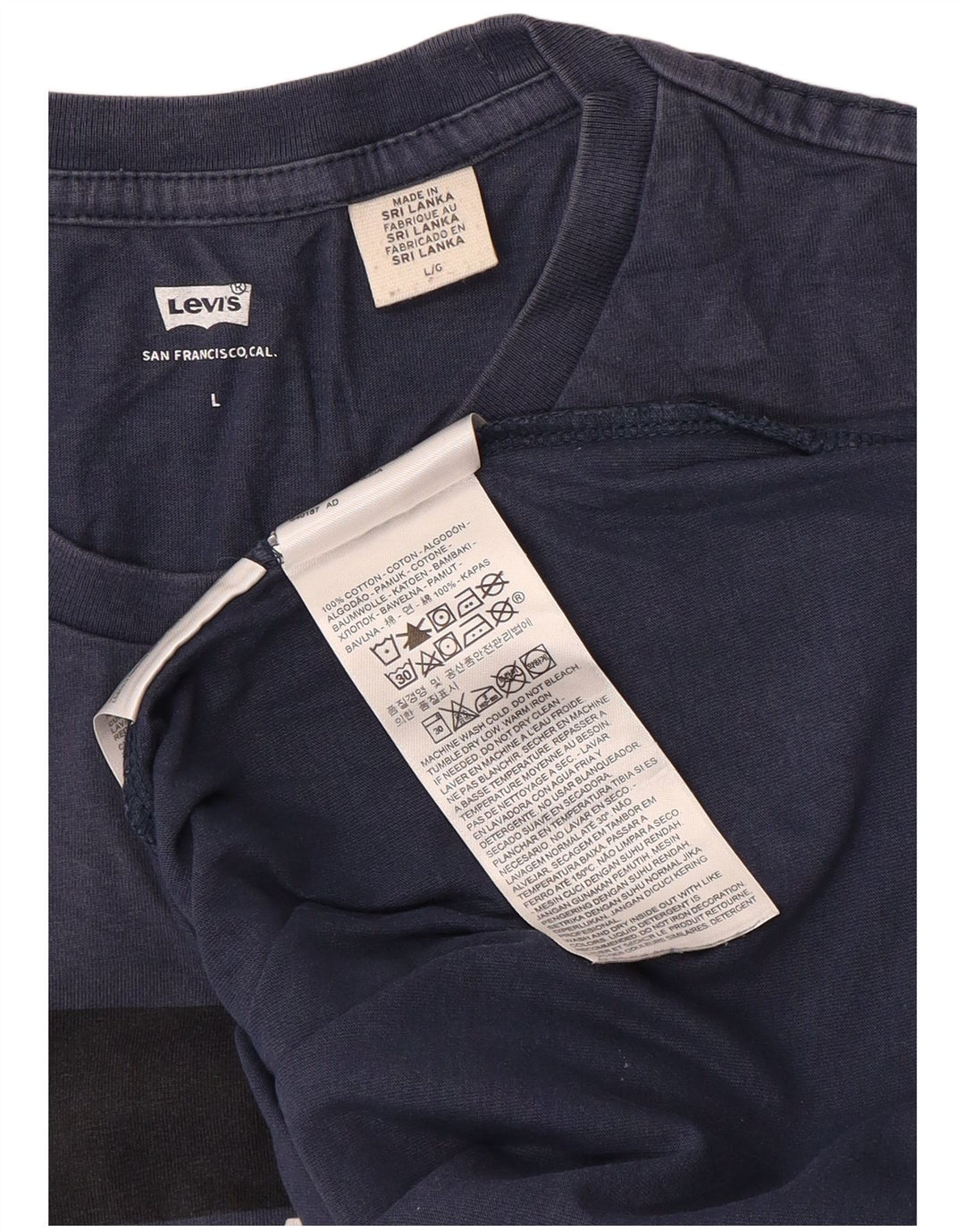 T-shirt grafica da uomo Levi's Top Large in cotone blu navy