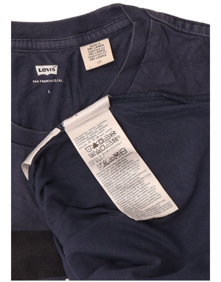 T-shirt grafica da uomo Levi's Top Large in cotone blu navy