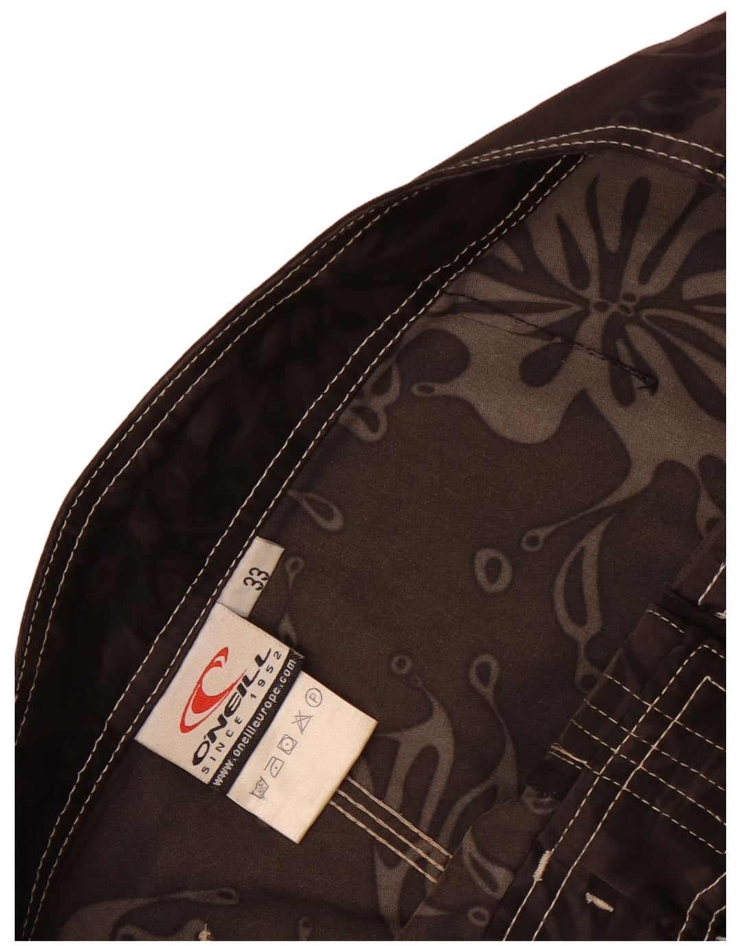 Pantaloncini da bagno da uomo O'Neill in poliestere floreale marrone medio