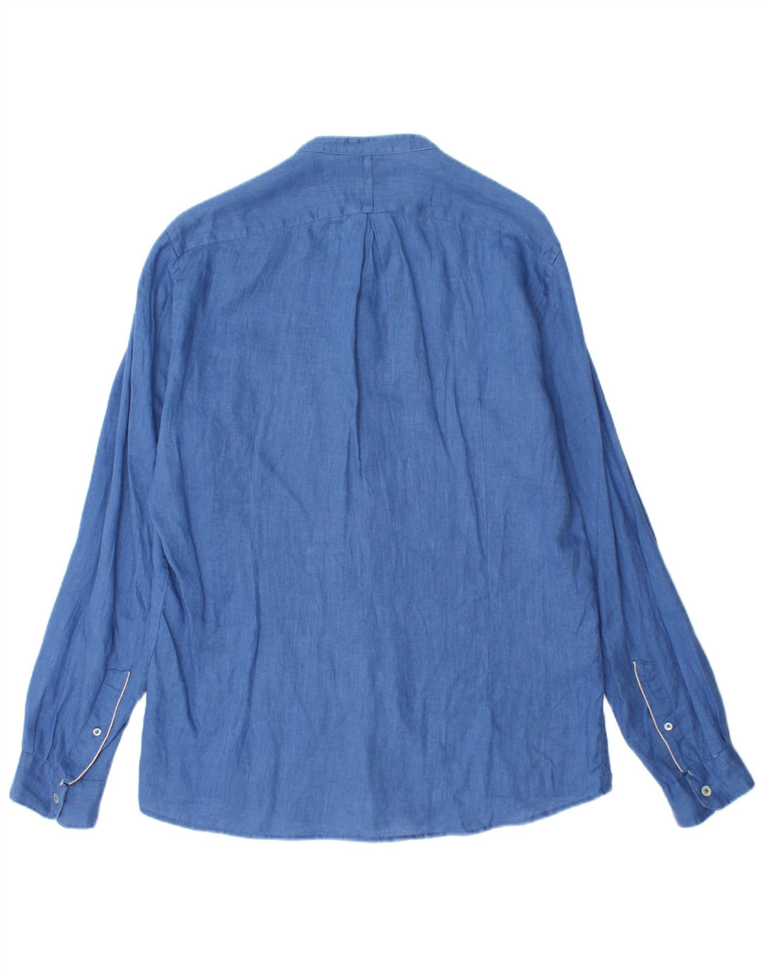 ALLEY DOCKS Camicia da uomo in lino blu medio