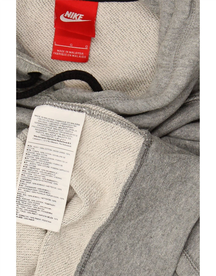 Felpa con cappuccio da uomo NIKE grande in cotone grigio