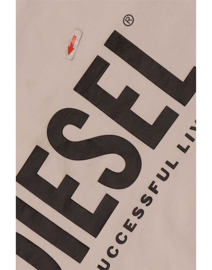 Diesel Felpa grafica da uomo Maglione grande cotone bianco