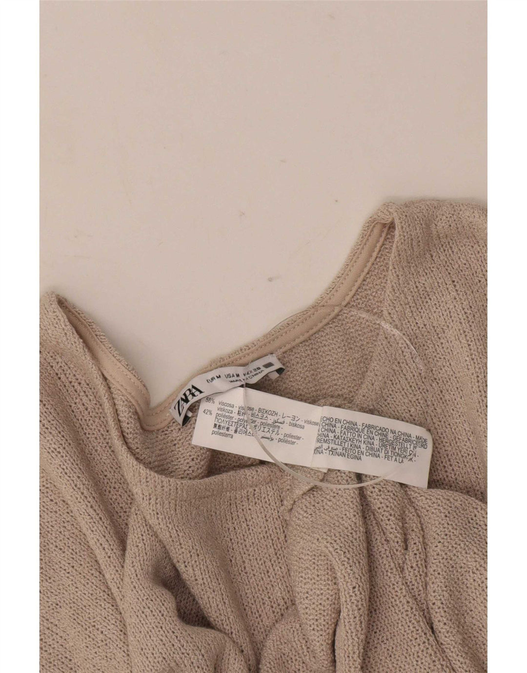 Blusa oversize da donna Zara Top UK 14 Viscosa grigio medio