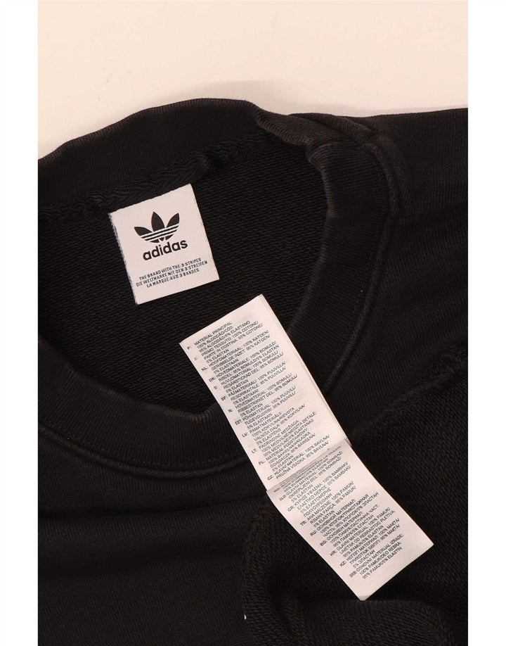 Felpa grafica da uomo Adidas Maglione grande cotone nero