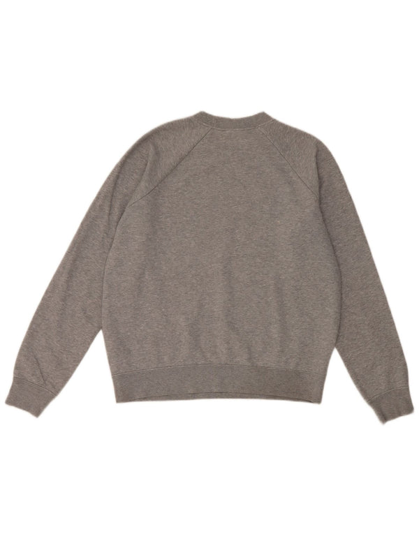 Felpa oversize con grafica Nike da donna, maglione UK 10, piccolo cotone grigio