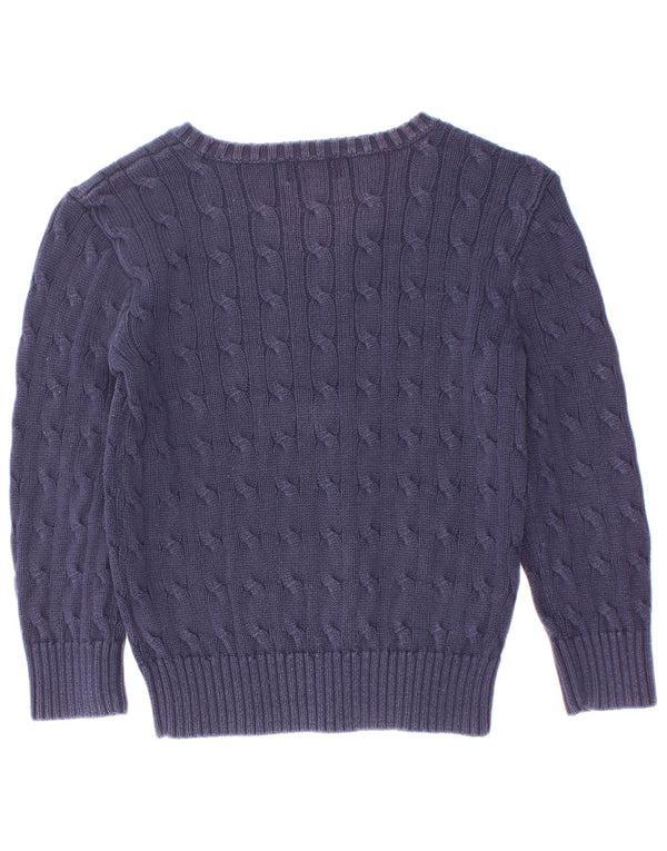 Maglione maglione con scollo a barca per ragazzi Polo Ralph Lauren 5-6 anni in cotone blu navy